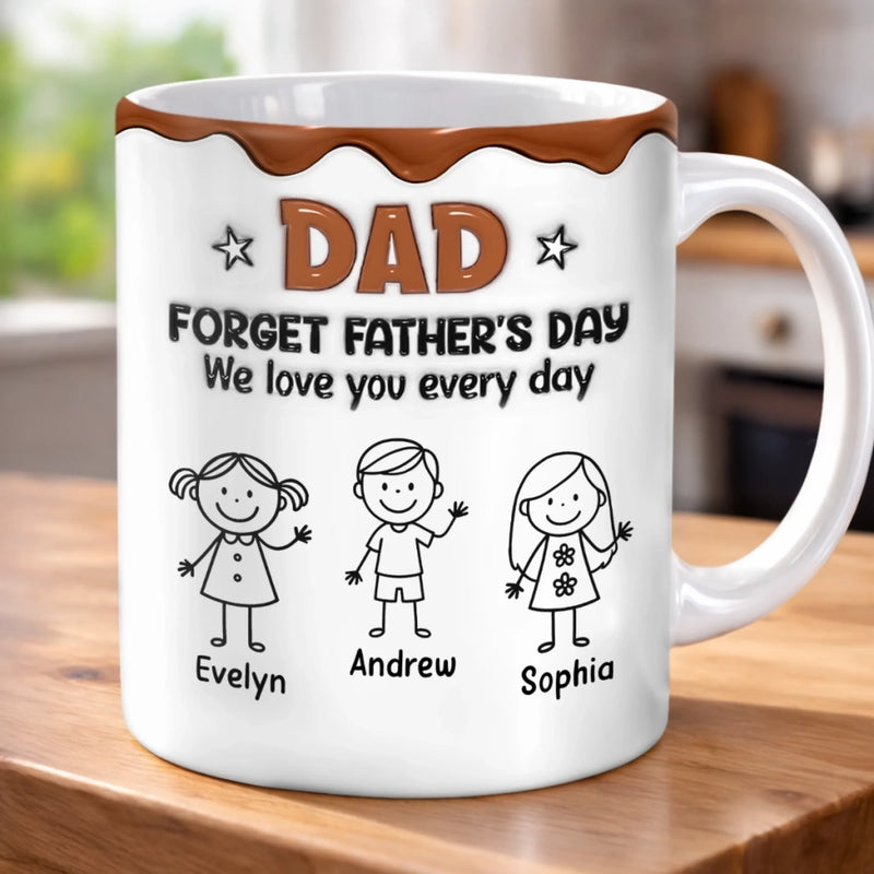 Personalized 3D Inflated Effect Printed Mug – Father's Day Gifts For Dad, Grandpa – Powered By Dad Energy