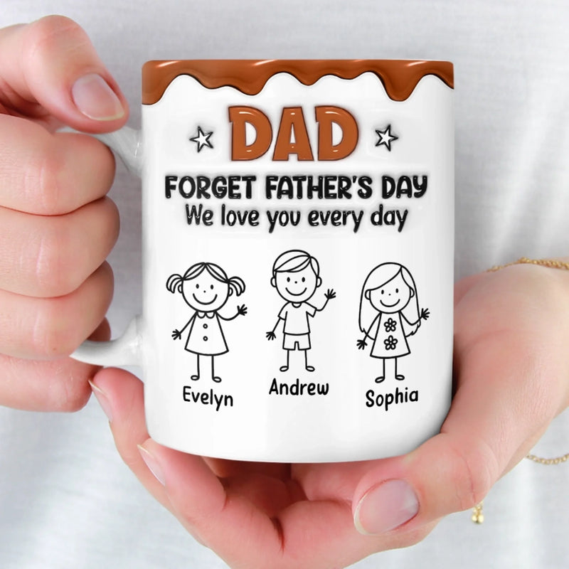 Personalized 3D Inflated Effect Printed Mug – Father's Day Gifts For Dad, Grandpa – Powered By Dad Energy