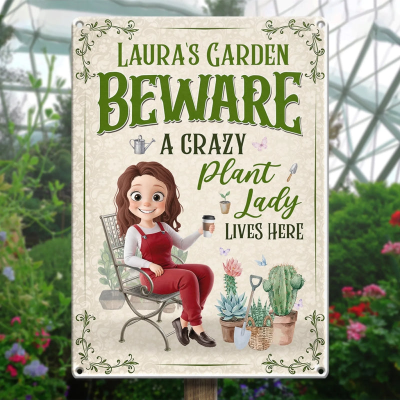 Personalized Metal Sign – Gifts For Gardeners – Her Green Kingdom, Her Rules