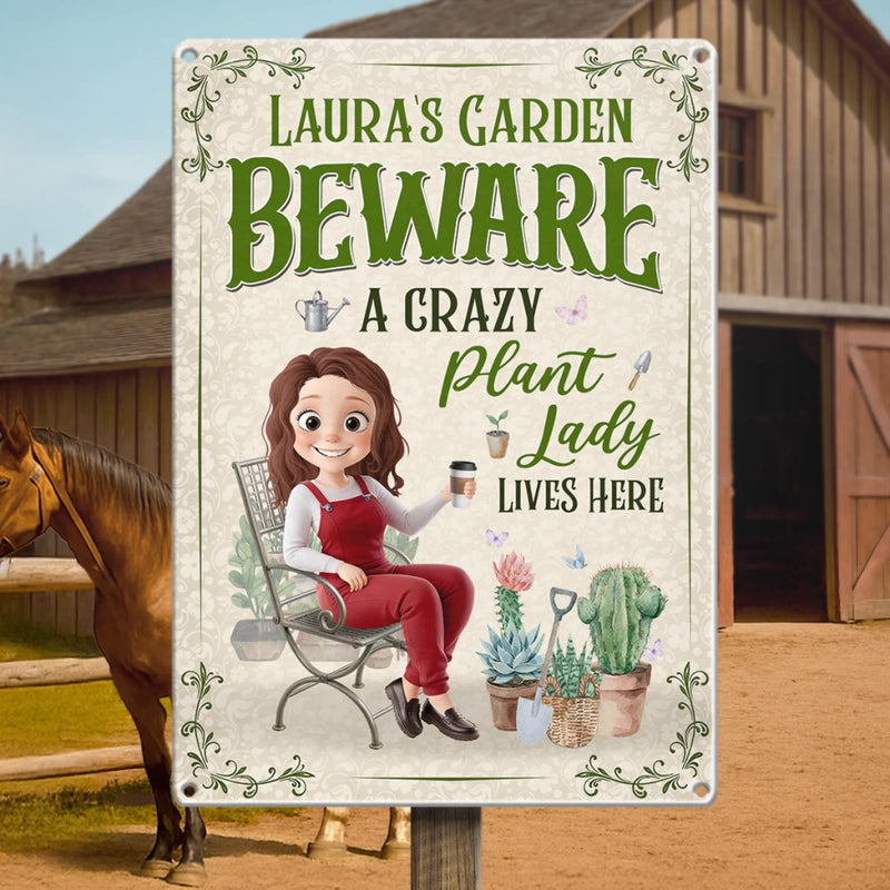 Personalized Metal Sign – Gifts For Gardeners – Her Green Kingdom, Her Rules