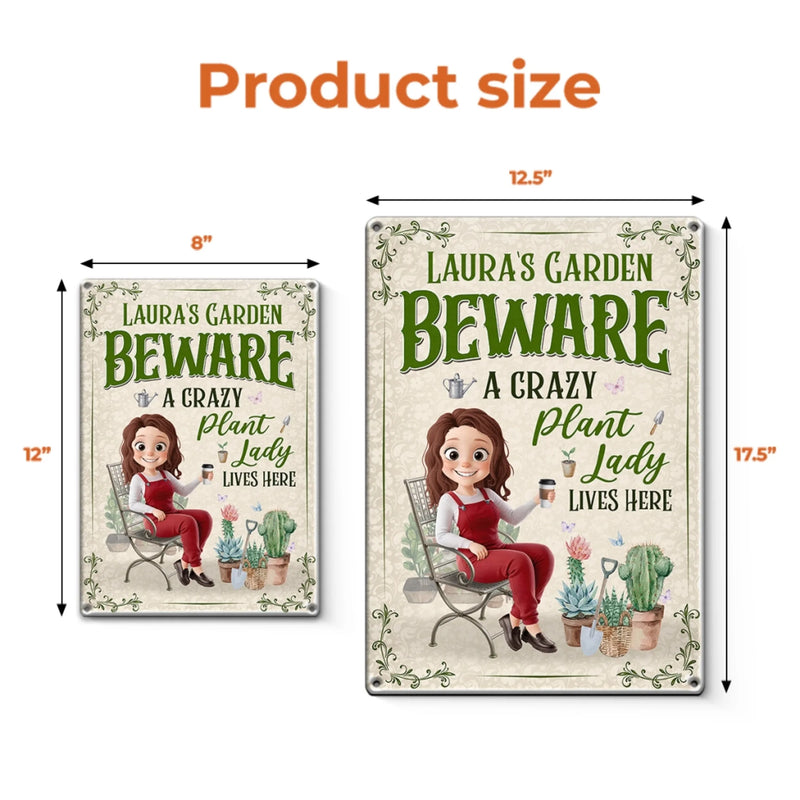 Personalized Metal Sign – Gifts For Gardeners – Her Green Kingdom, Her Rules