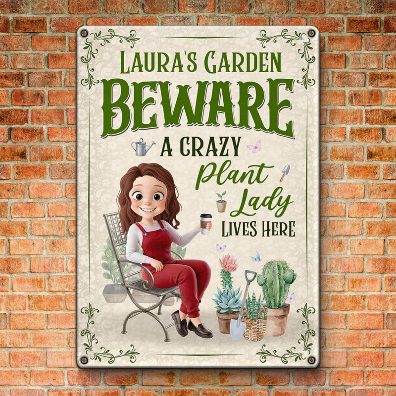 Personalized Metal Sign – Gifts For Gardeners – Her Green Kingdom, Her Rules