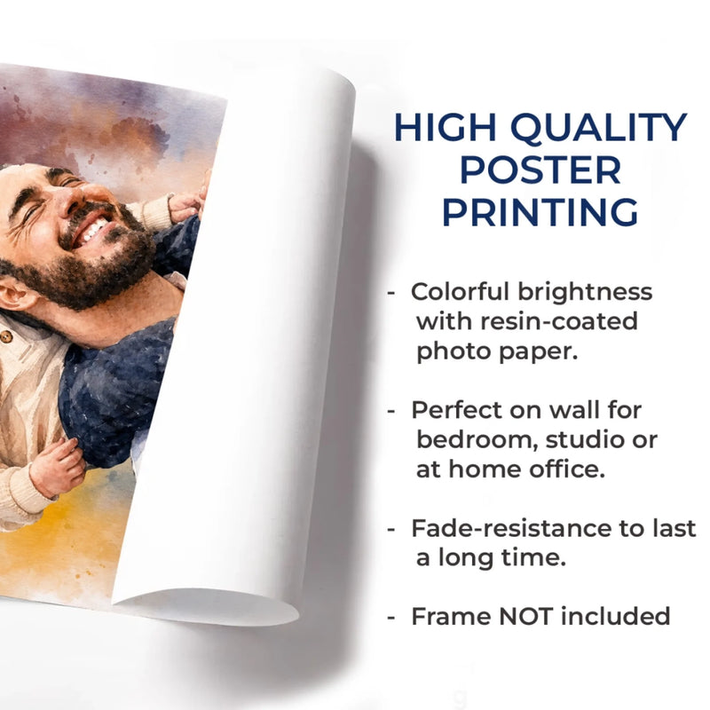 Personalized Photo Vertical Poster – Birthday Gifts For Dad, Grandpa – Forever Thankful For Dad’s Love