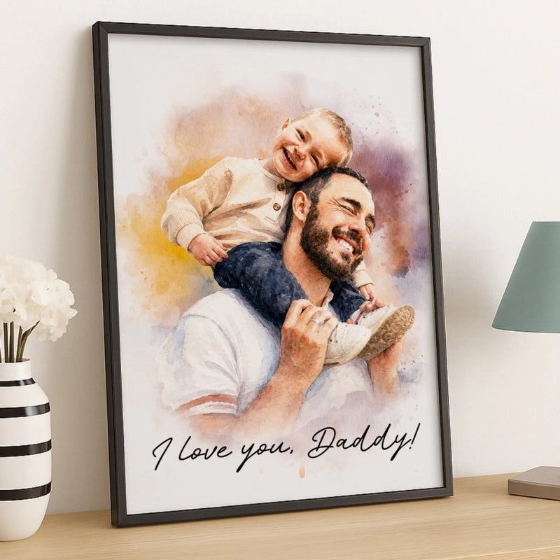 Personalized Photo Vertical Poster – Birthday Gifts For Dad, Grandpa – Forever Thankful For Dad’s Love