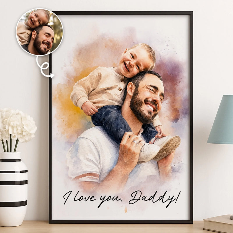 Personalized Photo Vertical Poster – Birthday Gifts For Dad, Grandpa – Forever Thankful For Dad’s Love