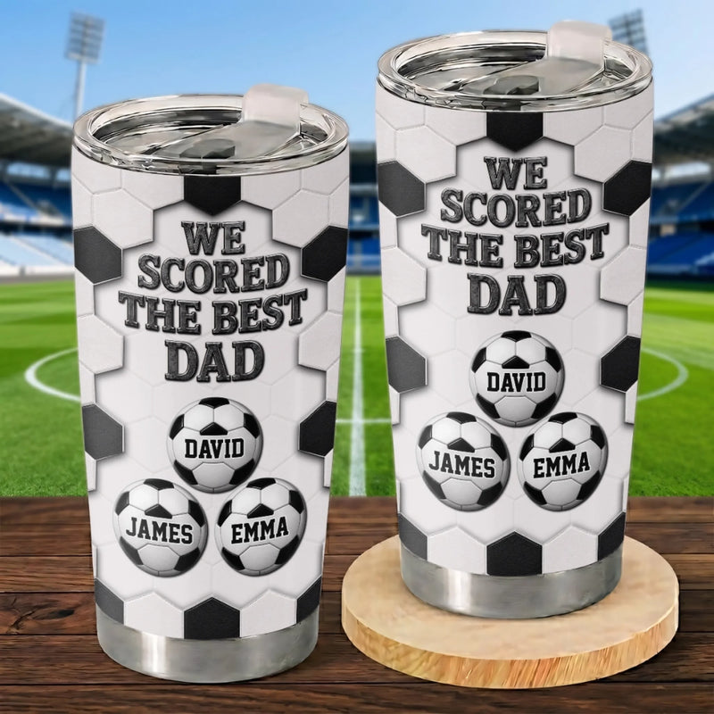 Personalized Tumbler – Gifts For Dad, Grandpa, Soccer Lovers, Sports Fans, Sports Lovers – Fueled By Coffee And Soccer