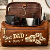 Personalized Leather Toiletry Bag – Birthday Gifts For Dad, Grandpa – Dad’s Love Never Fades
