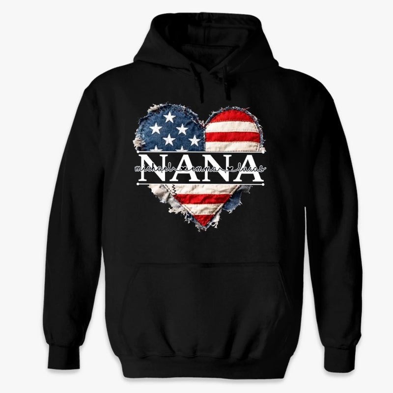 Personalized T-shirt, Hoodie – 4th Of July Gifts For Mom, Grandma – Blessed With Generations Of Love