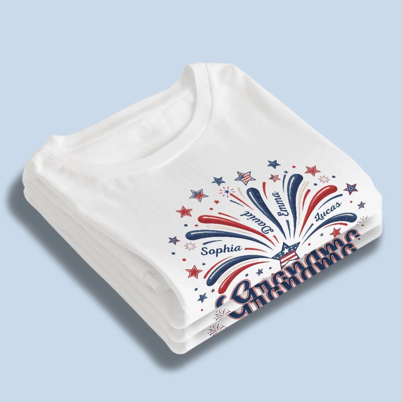 Personalized Unisex T-shirt, Hoodie – 4th Of July Gifts For Mom, Grandma – Family Lights Up Her World