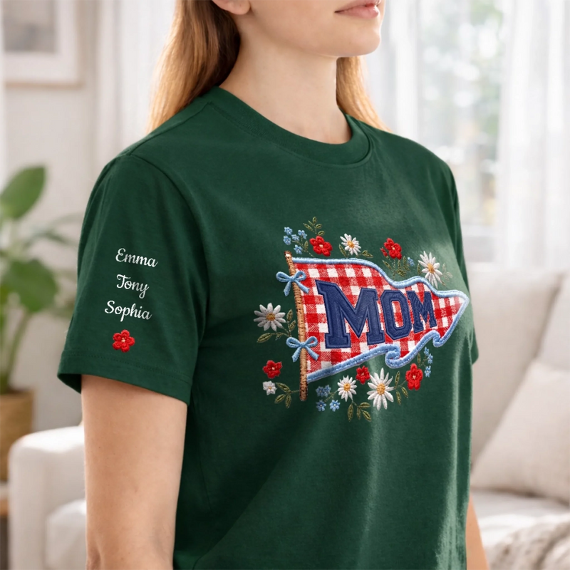 Personalized Unisex T-Shirt With Design On Sleeve – 4th Of July Gifts For Mom, Grandma – A Mother’s Greatest Treasure