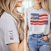 Personalized Unisex T-Shirt With Design On Sleeve – 4th Of July Gifts For Mom, Grandma – American Pride, Grandma's Heart