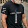 Personalized Unisex T-Shirt With Design On Sleeve – Gifts For Dad, Grandpa – A Father’s Love Lasts Forever
