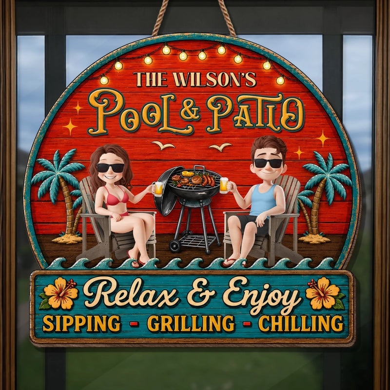 Personalized Wood Sign – Summer Gifts For Couple – Our Happy Camper Oasis