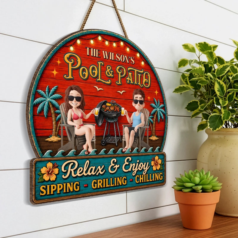 Personalized Wood Sign – Summer Gifts For Couple – Our Happy Camper Oasis
