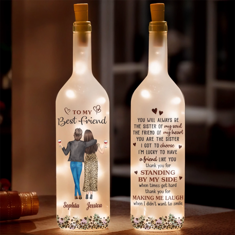 Personalized Bottle Lamp – Custom Birthday Gift for Best Friends  Women, Sisters & BFFs - The Friend Of My Heart