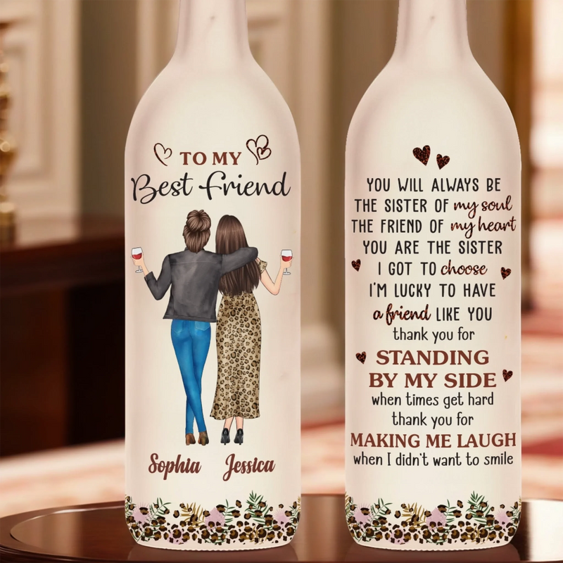 Personalized Bottle Lamp – Custom Birthday Gift for Best Friends  Women, Sisters & BFFs - The Friend Of My Heart
