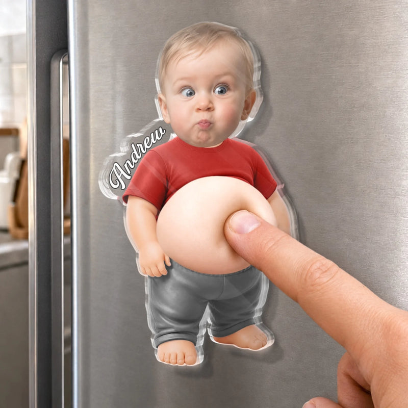 Personalized Photo Big Belly Fridge Magnet – Funny Gift For Family – Too Cool To Be Normal
