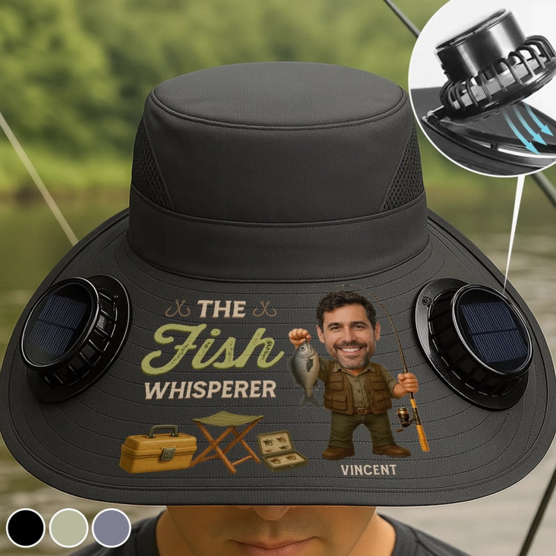 Personalized Hat With Fans Solar Power – Gifts For Fisherman, Dad, Grandpa –  The Fish Whisperer