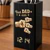Personalized Pen Holder With Clock – Gifts For Dad, Grandpa – Dad’s Love Wins Every Time