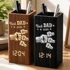 Personalized Pen Holder With Clock – Gifts For Dad, Grandpa – Dad’s Love Wins Every Time