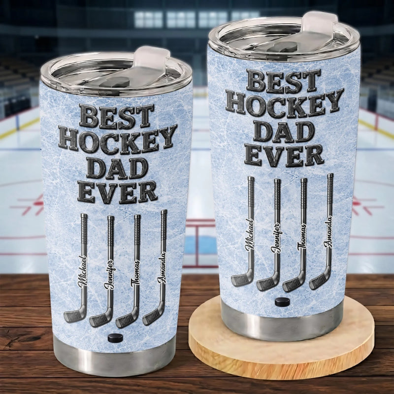 Personalized Tumbler - Gifts For Dad, Grandpa, Hockey Lovers, Sports Fans, Sports Lovers - Best Hockey Dad Ever