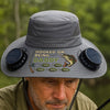 Personalized Hat With Fans Solar Power - Fishing Gifts For Fisherman, Dad, Grandpa - Hooked On Being Daddy