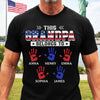 Personalized America 250th Anniversary T-shirt, Hoodie – Gifts For Dad, Grandpa – This Proud Grandpa Belongs To Awesome Kids