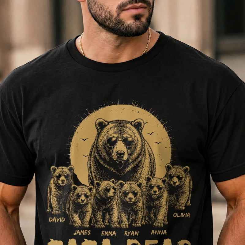 Personalized Unisex T-shirt, Hoodie - Gifts For Dad, Grandpa - This Bear Loves His Cubs
