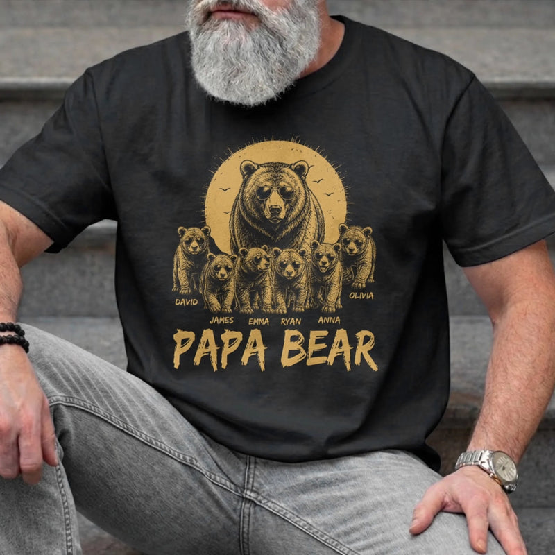 Personalized Unisex T-shirt, Hoodie - Gifts For Dad, Grandpa - This Bear Loves His Cubs