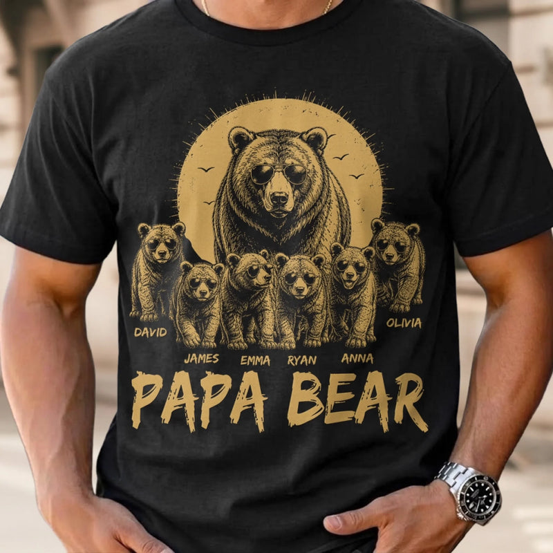 Personalized Unisex T-shirt, Hoodie - Gifts For Dad, Grandpa - This Bear Loves His Cubs