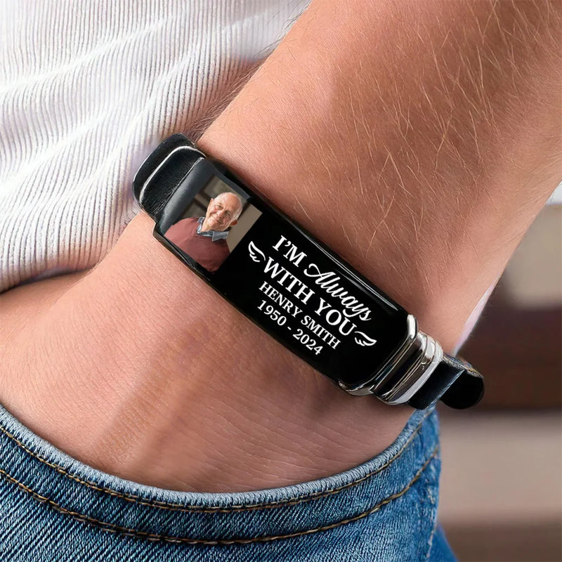 Personalized Photo Bracelet – Sympathy Gift, Memorial Gift – I'm Always With You