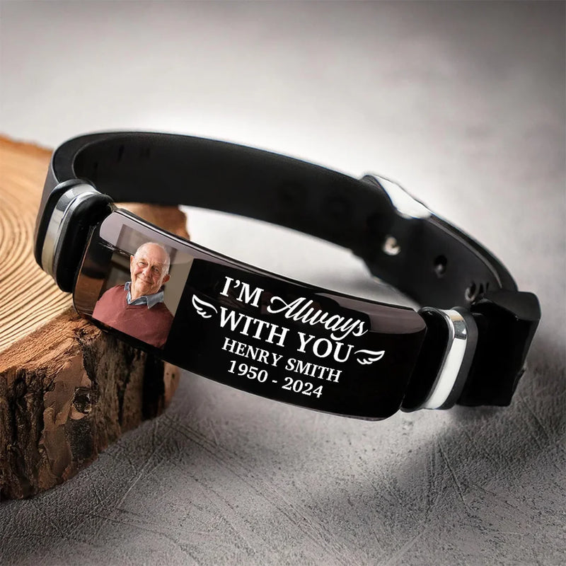 Personalized Photo Bracelet – Sympathy Gift, Memorial Gift – I'm Always With You