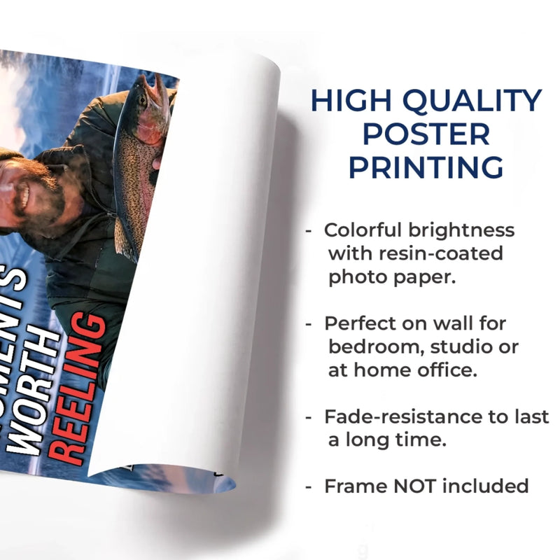 Personalized Photo Magazine Vertical Poster – Fishing Gifts For Fisherman – The Legend Reels On