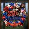 Personalized America 250th Anniversary Wood Sign - Gifts For Family Members - Home Of The Free And Brave