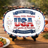 Personalized America 250th Anniversary Platter - Gifts For Family Members - Sweet Land Of Liberty