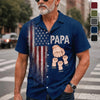 Personalized America 250th Anniversary Unisex Tropical Hawaiian Aloha Shirt - Gifts For Dad, Grandpa - Freedom Family Dad