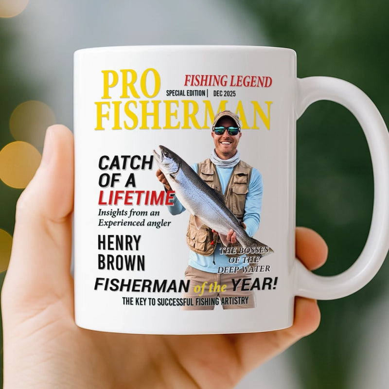 Personalized Photo Magazine Mug - Gifts For Fisherman - Hooked On A Good Day