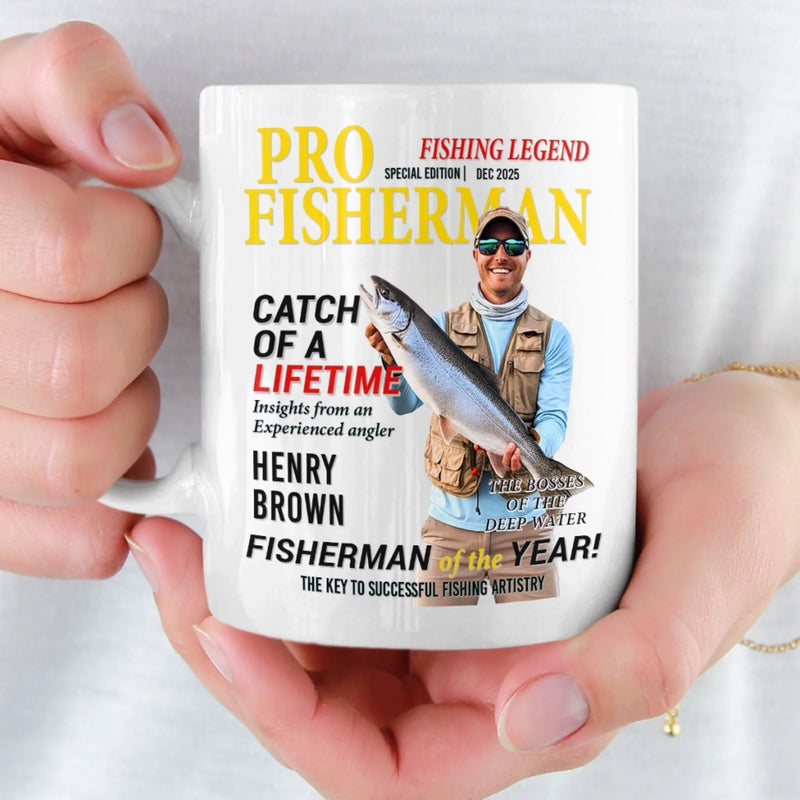 Personalized Photo Magazine Mug - Gifts For Fisherman - Hooked On A Good Day