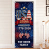 Personalized America 250th Anniversary Door Cover -  Gifts For Family Members - Stars Stripes Proud Hearts