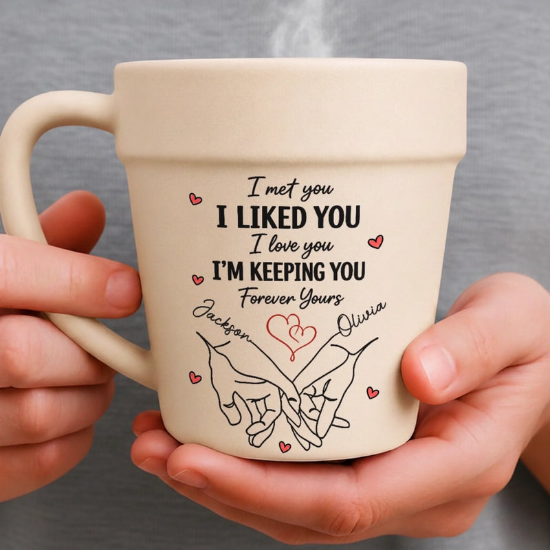 Personalized Plant Pot Ceramic Mug – Garden Gifts For Couple – A Promise Kept Forever