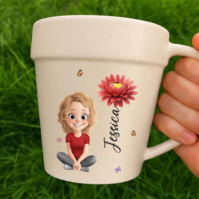 Personalized Plant Pot Ceramic Mug – Garden Gifts For Gardeners – Healing One Plant At Once