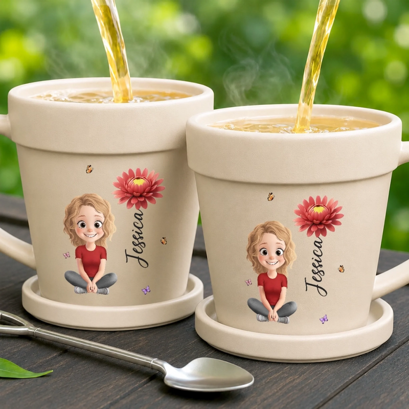 Personalized Plant Pot Ceramic Mug – Garden Gifts For Gardeners – Healing One Plant At Once
