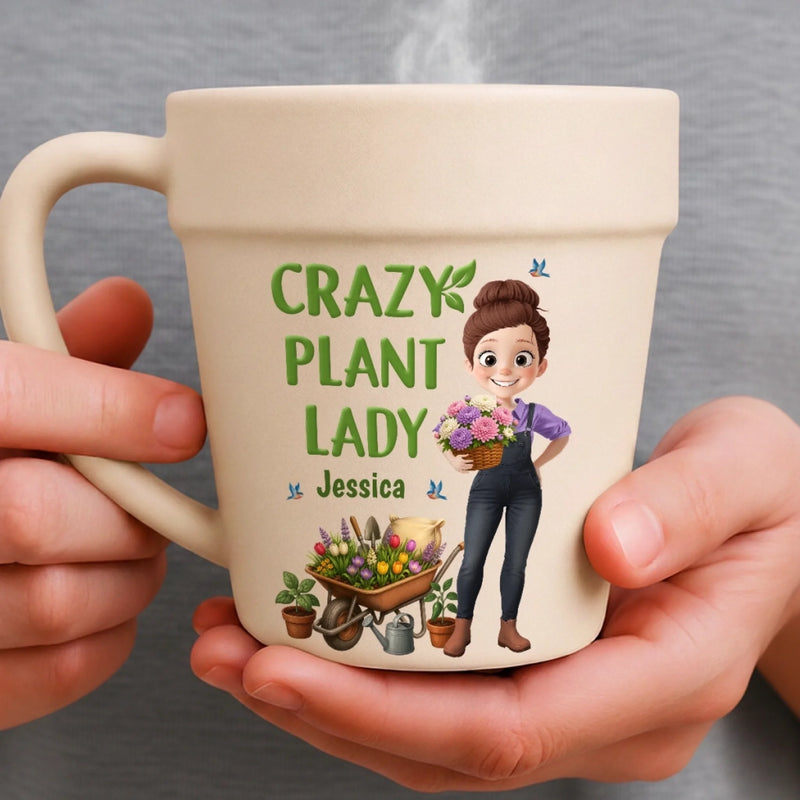 Personalized Plant Pot Ceramic Mug – Garden Gifts For Gardeners – My Happy Green Sanctuary