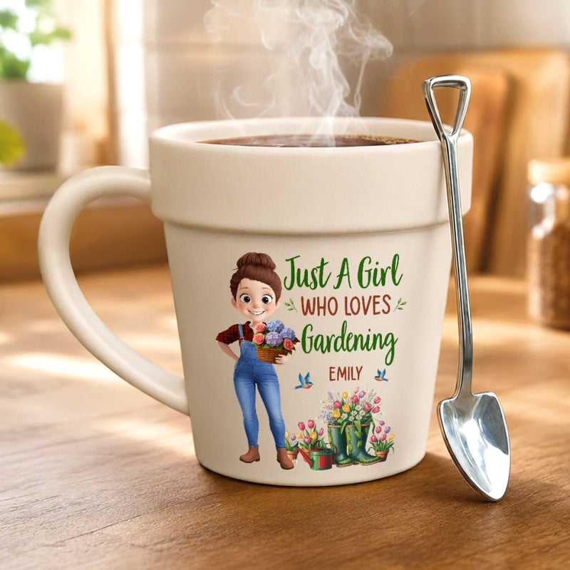 Personalized Plant Pot Ceramic Mug – Garden Gifts For Gardeners – Gardening Is My Therapy