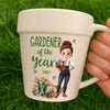 Personalized Plant Pot Ceramic Mug – Garden Gifts For Gardeners – My Happy, Blooming Sanctuary