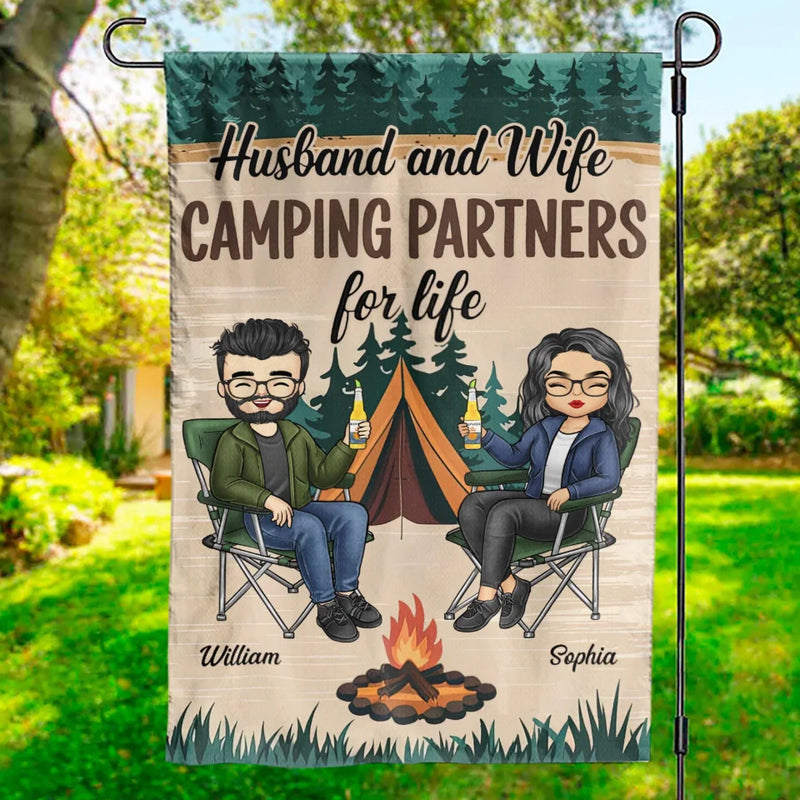 Personalized Flag – Camping Gifts For Campers, Couple – Happiness Is Camping With You