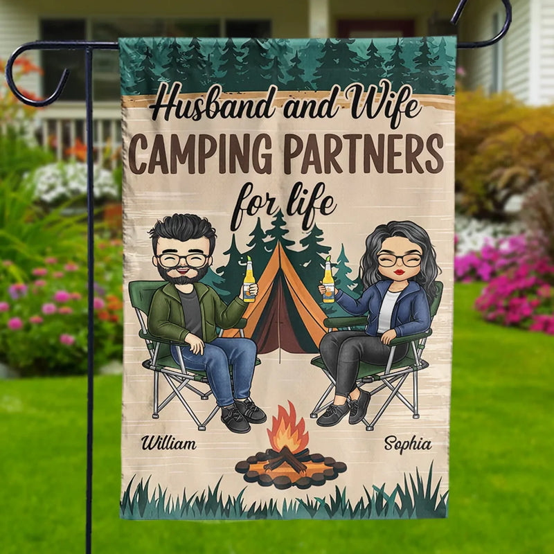 Personalized Flag – Camping Gifts For Campers, Couple – Happiness Is Camping With You