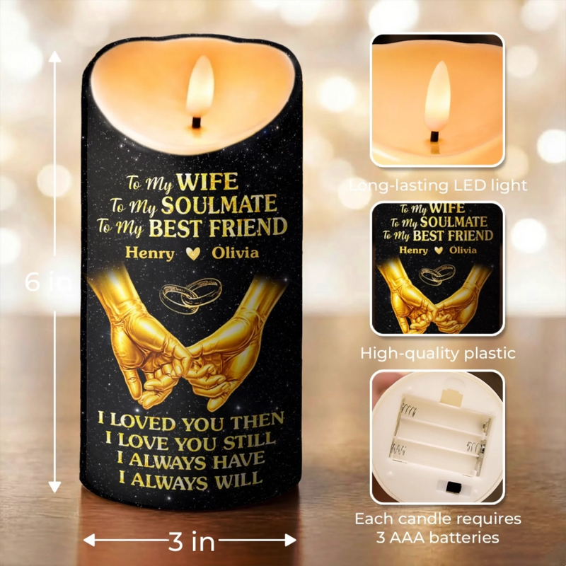 Personalized LED Candle – Anniversary Gifts For Couple – To My Soulmate