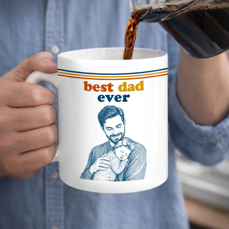 Personalized Photo Accent Mug – Gifts For Dad, Grandpa – World’s Best Dad Ever