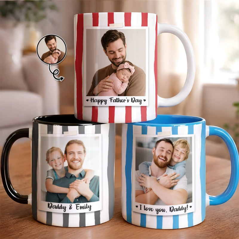 Personalized Photo Accent Mug – Gifts For Dad, Grandpa – Capturing His Proudest Moments